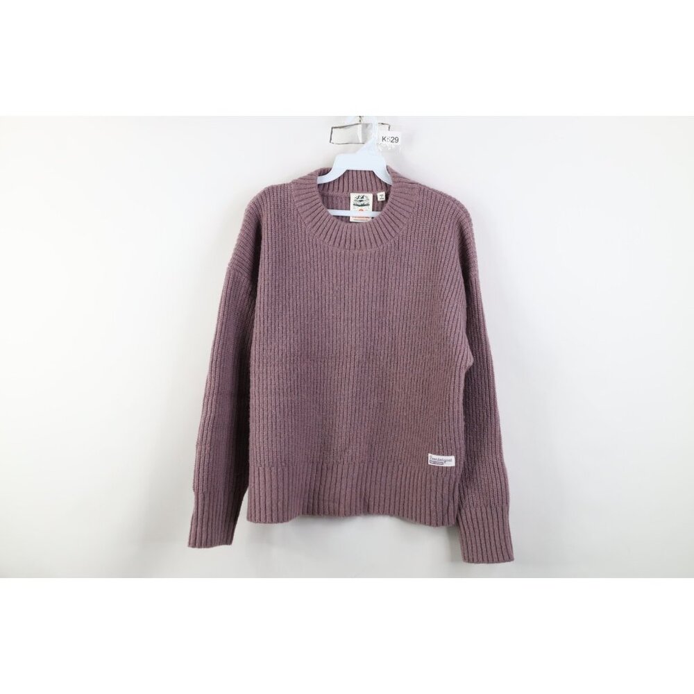 Bearded Goat Womens Small Heavy Wool Mohair Blend Ribbed Knit Crewneck Sweater